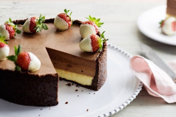 Triple chocolate cheesecake