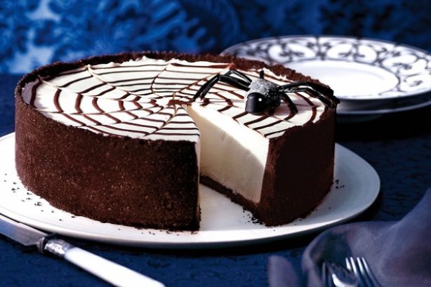 No-bake spiderweb cheesecake